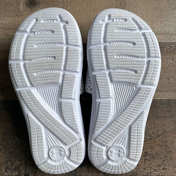Under Armour Boys' UA Ignite VI Slides In White/Midnight Navy - 100 Size 3 - Picture 9 of 9